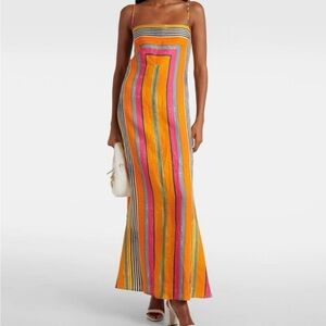 NWOT STAUD Laura striped linen maxi dress